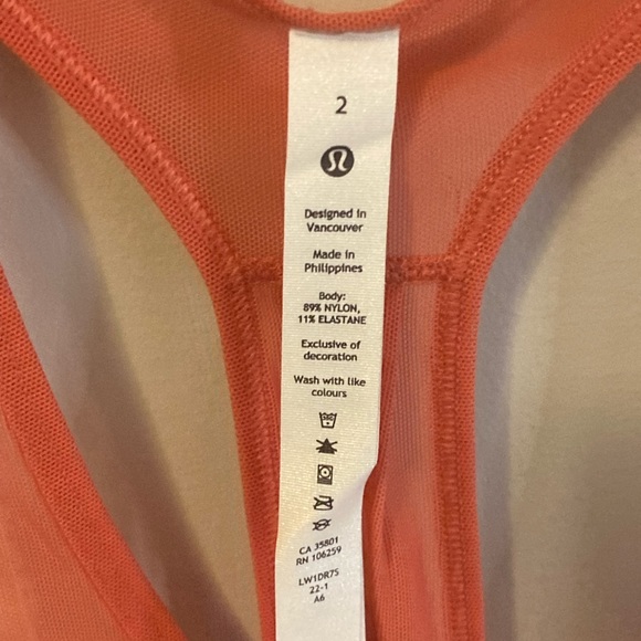 NWT lululemon 105 mesh singlet racerback tank top in poppy coral orange - Picture 2 of 5